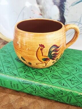 Vintage Pennsbury Pottery Folk Art Rooster Small Mug 8oz Collectors Pottery
